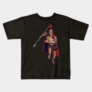 Spartan warrior mascot character design vector illustration Kids T-Shirt